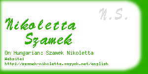 nikoletta szamek business card
